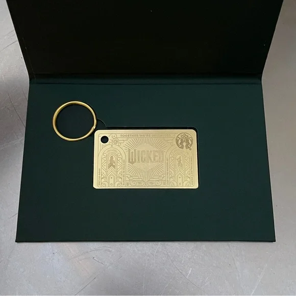 Starbucks | Accessories | New 224 Starbucks Wicked Gold Metal Boxed Limited  Edition Gift Card Keychain 0 | Poshmark